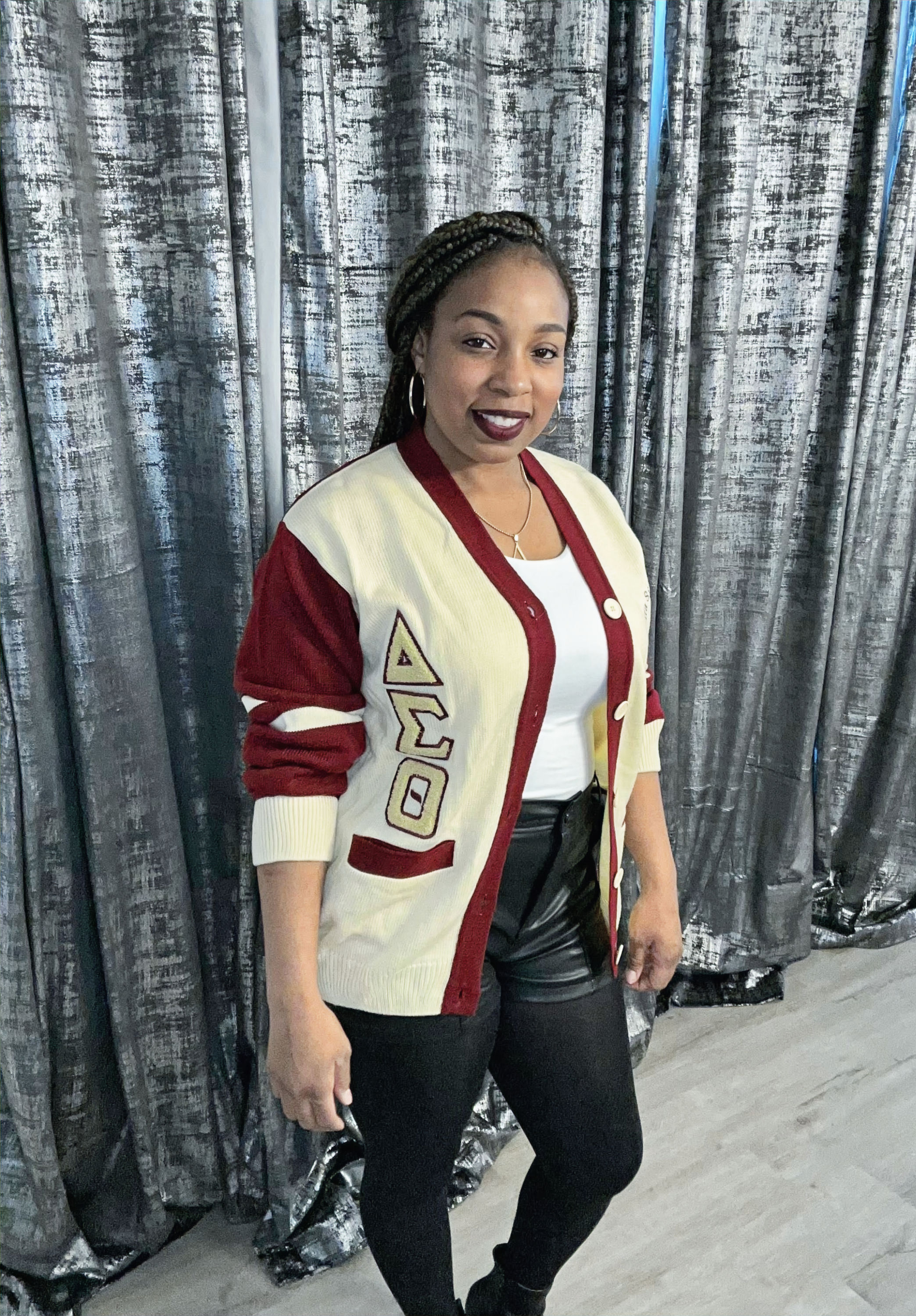 Crimson & Cream Cardigan