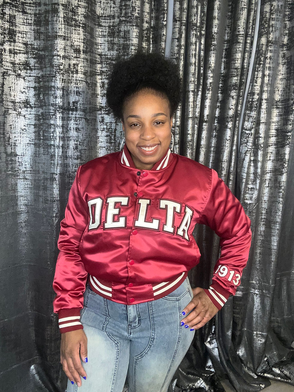 Thumbnail:  Crimson and Cream Satin Crop Jacket