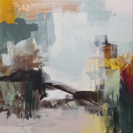 One of 12 artworks, together
Make up one long piece. An abstract painting called Ongoing Story. The work is divided
For an introduction and five chapters. Each chapter (except the fifth) consists of 2-3 parts.