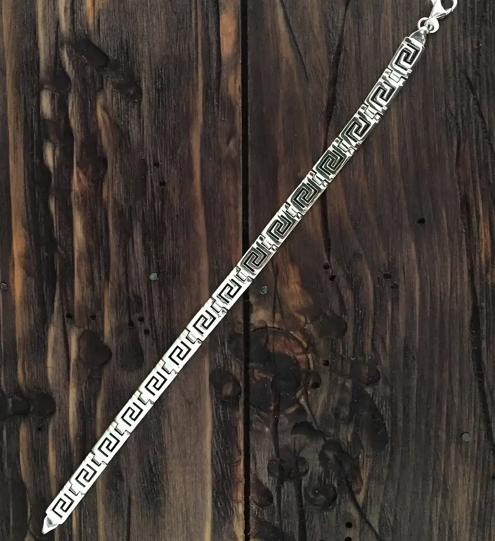 Μικρογραφία: Meander (Greek key) Men Bracelet 925 Silver