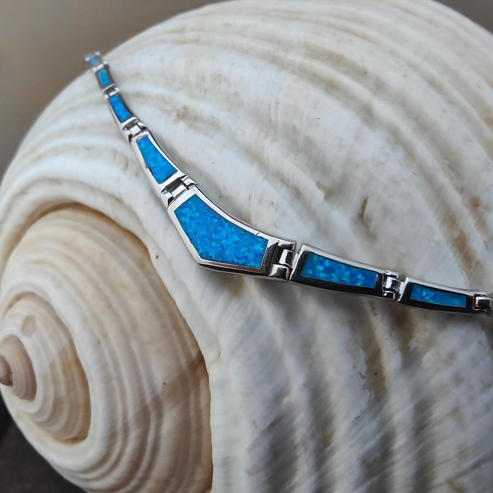 Μικρογραφία: Blue Opal 925 Silver Necklace