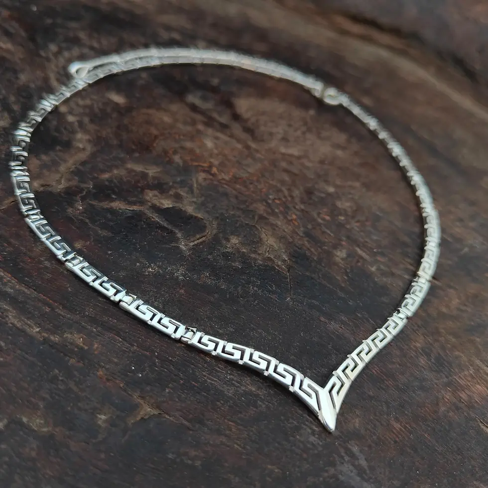 Μικρογραφία: Meander (Greek key) Necklace 925 Silver