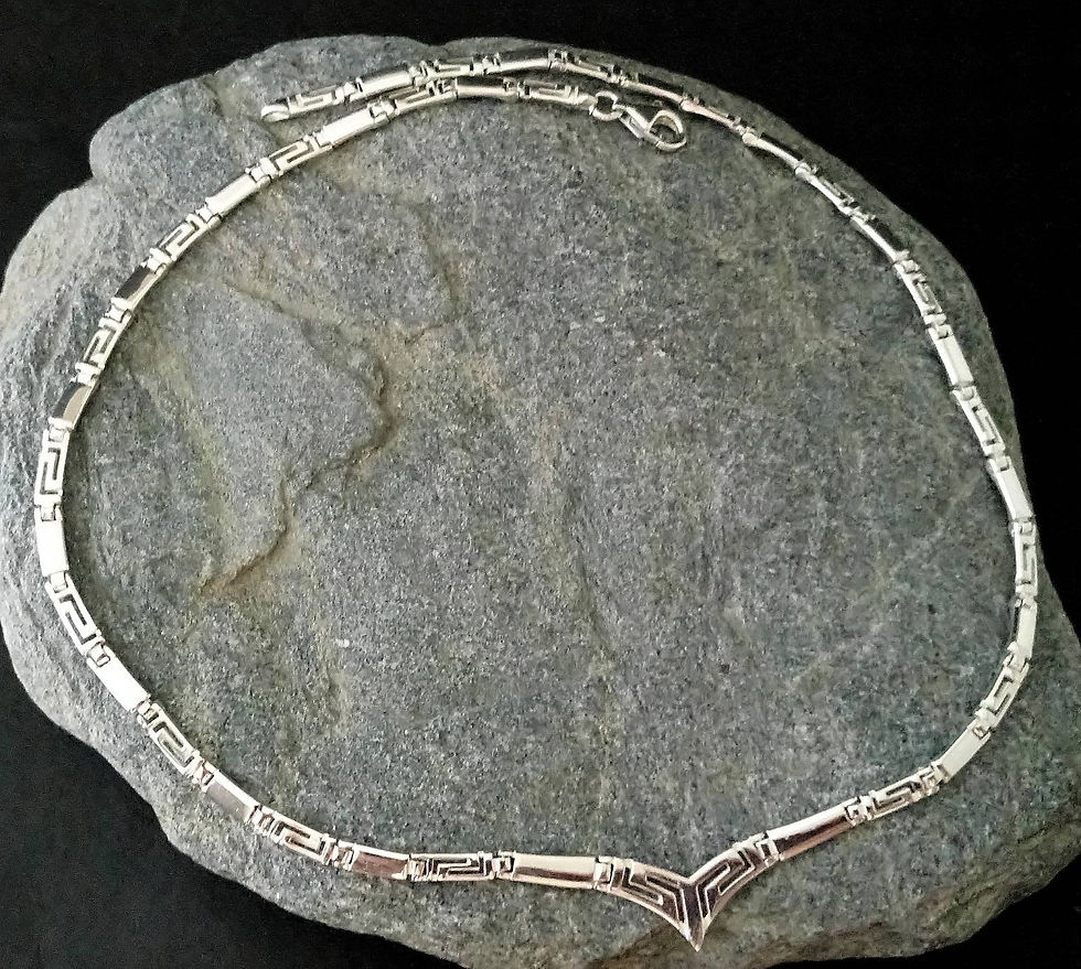 Μικρογραφία: Meander (Greek key) Necklace 925 Silver/Gold Plated