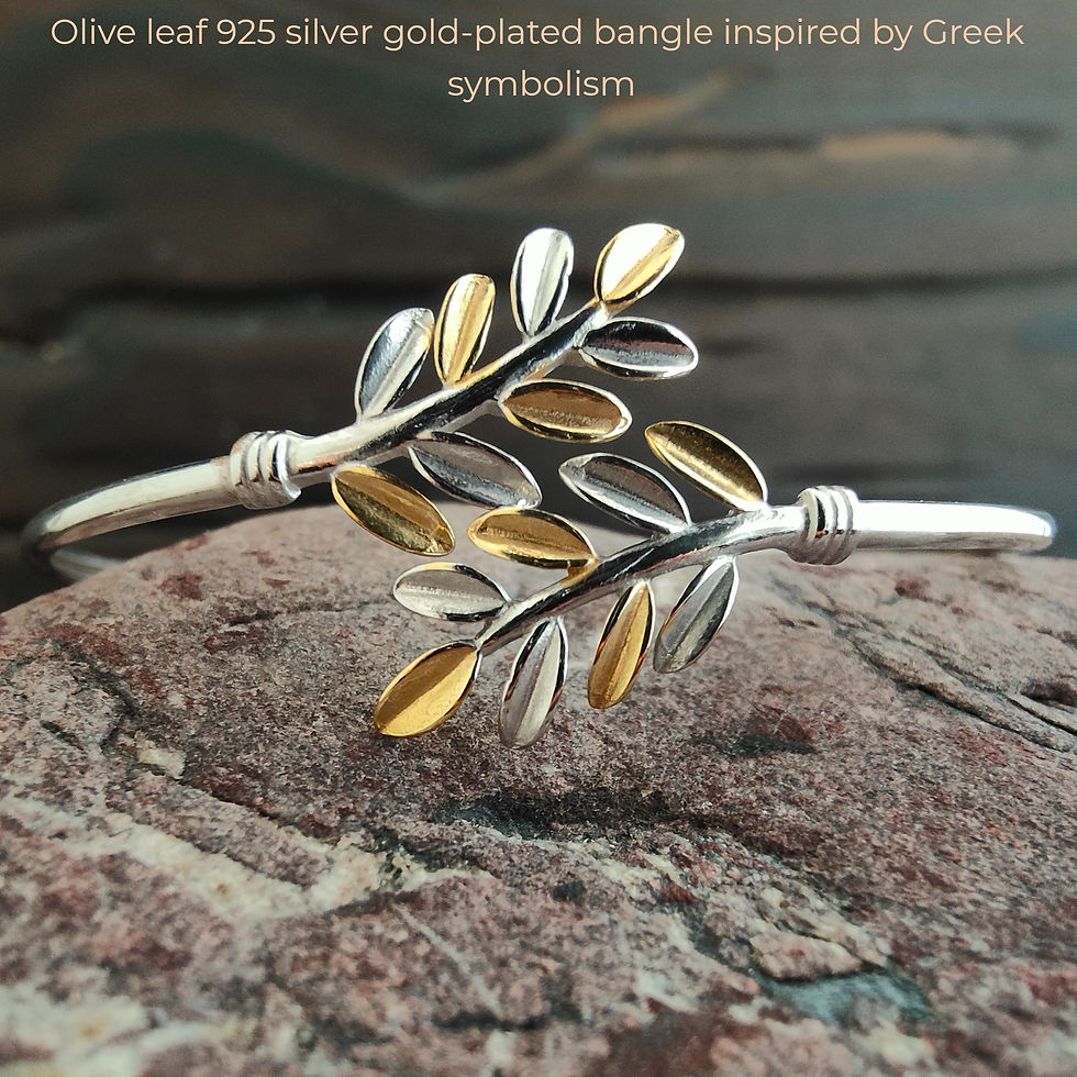 Μικρογραφία: Olive Leaf Bangle 925 Silver Gold Plated