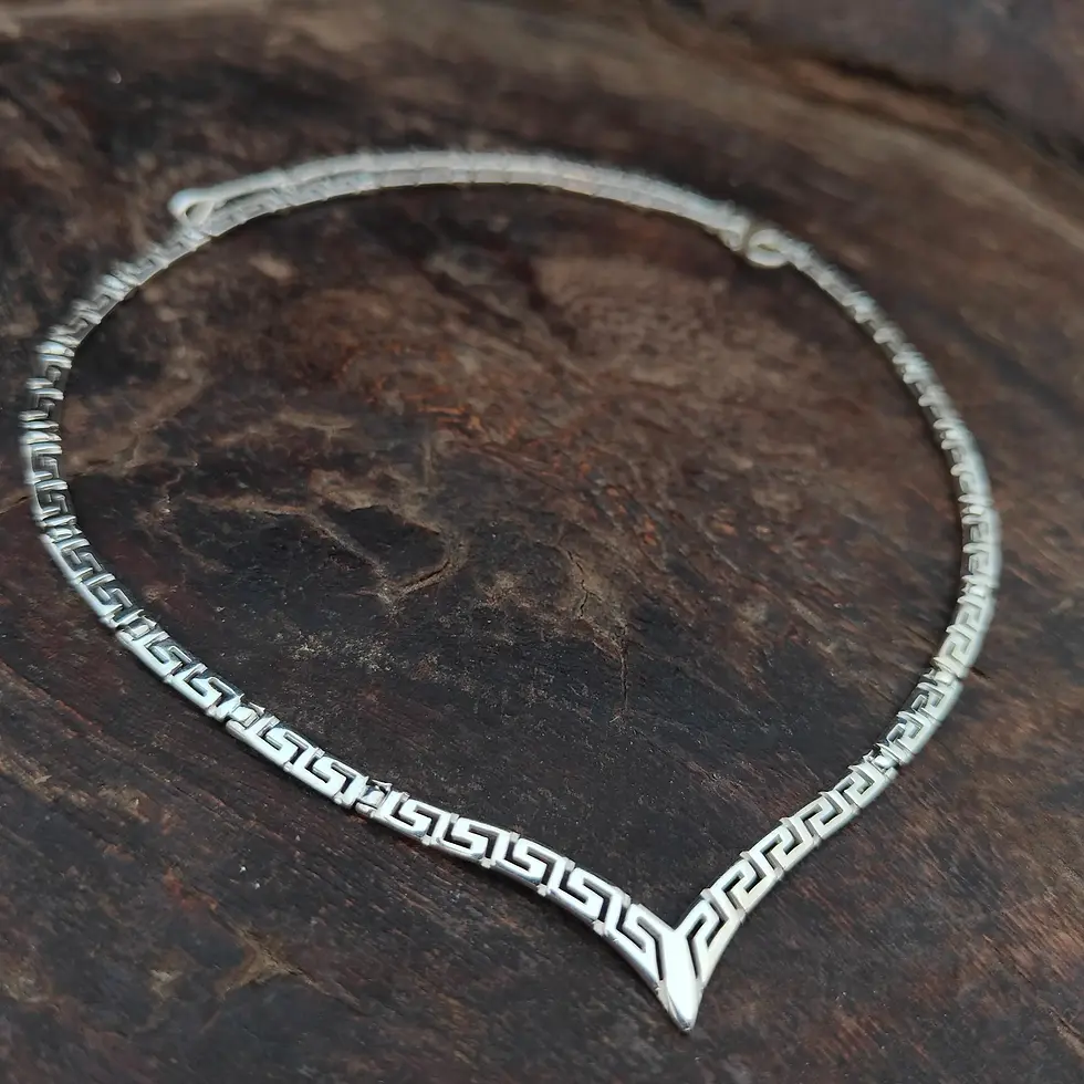 Μικρογραφία: Meander (Greek key) Necklace 925 Silver