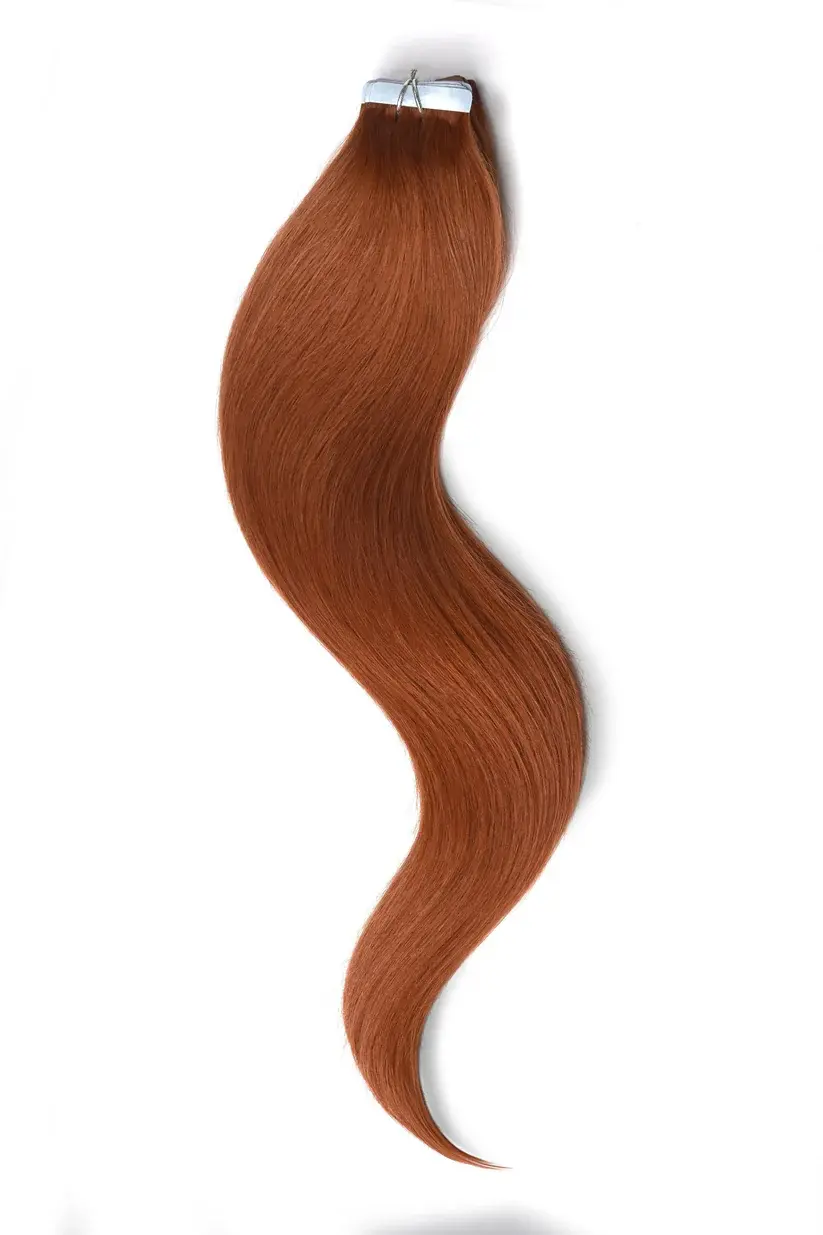 Thumbnail: Tape in Remy Hair Extensions #350 Ginger  20" 60G, ginger hair strand Ahead Of Hair