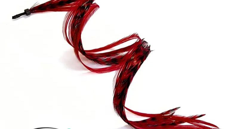 RED GRIZZLE FEATHER HAIR EXTENSIONS CURLED