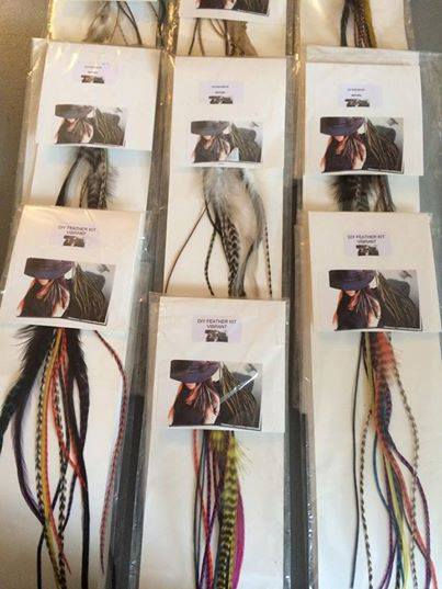Thumbnail: 10 x Hair feather Extension  kit Festival mix Natural tones