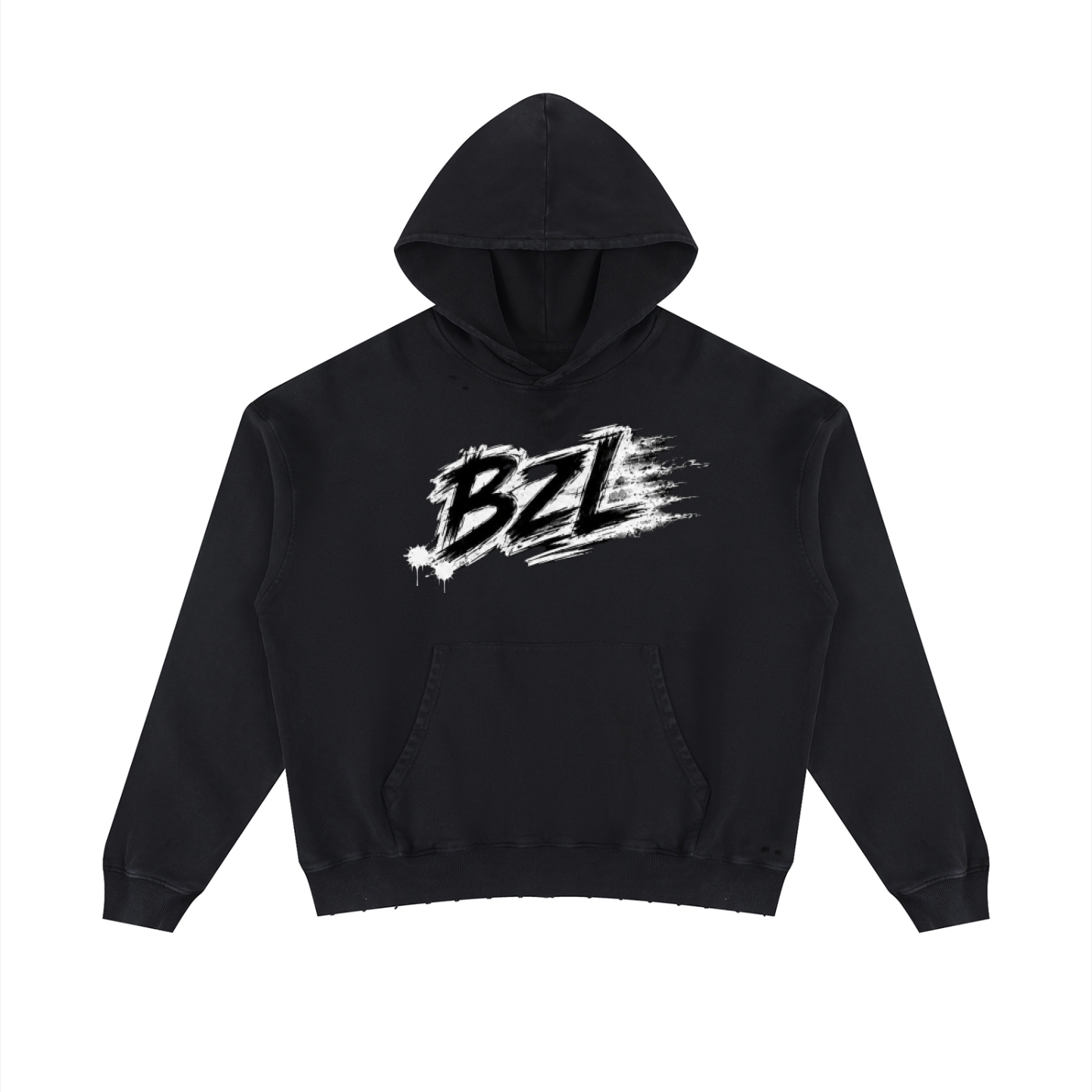 BZL Mineral Wash Distressed Hoodie