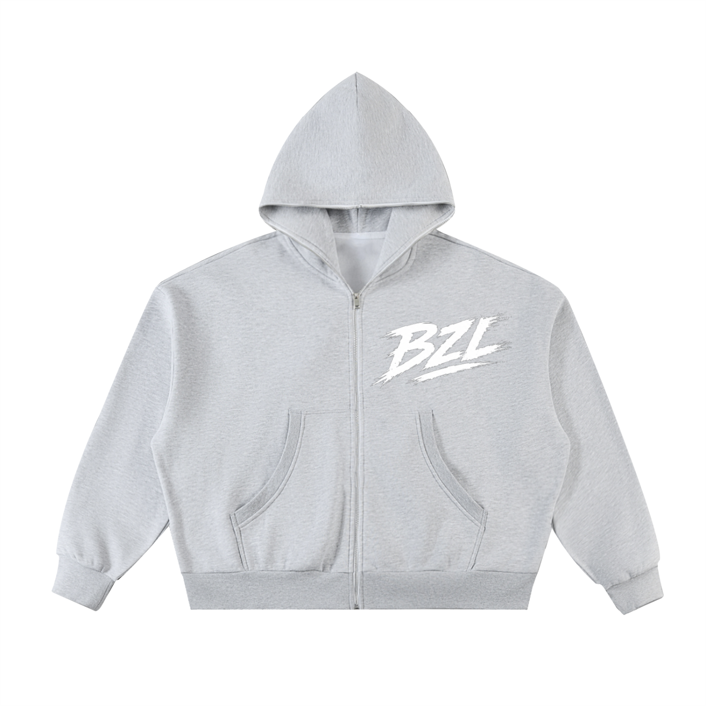 BZL Fleeced Full-Zip Boxy Hoodie