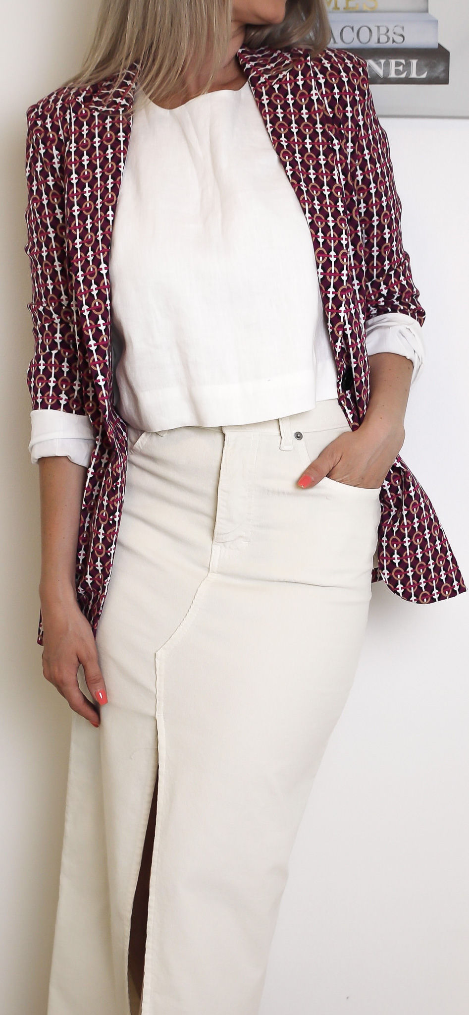 Thumbnail: Blazer in red colour front view