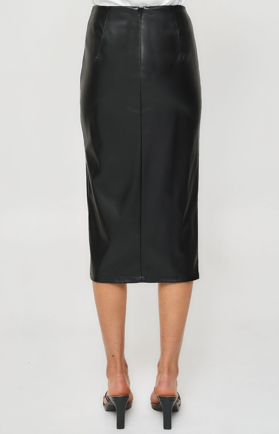 Thumbnail: Faux Leather Midi Skirt