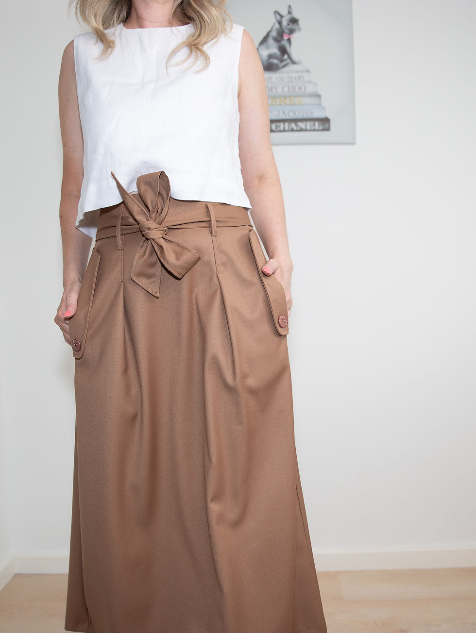 Thumbnail: Midi skirt in tan