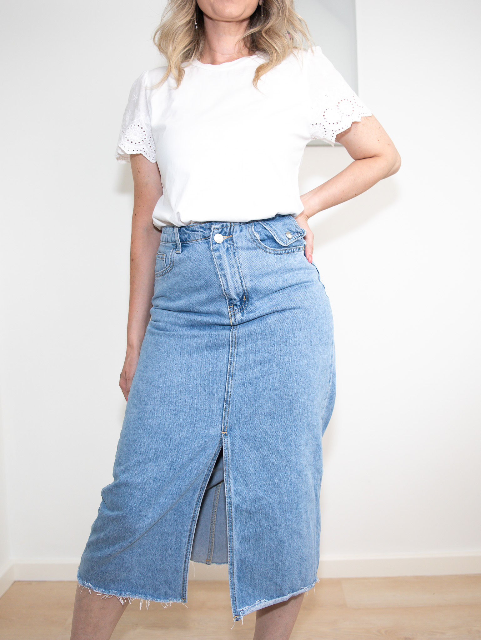 Denim Midi Skirt