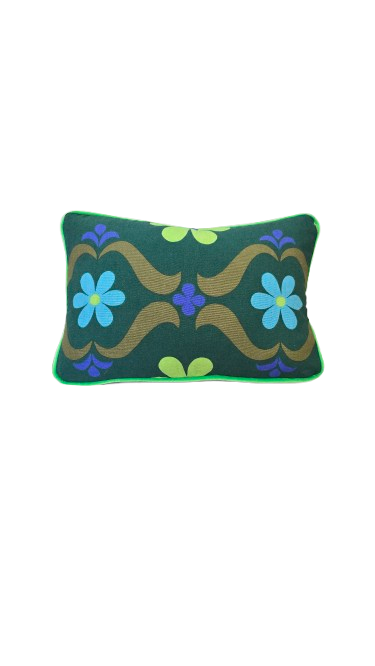 Vintage Fabric Cushion ~ Groovy Green ~ Fox & Furb X Goodwood Revival