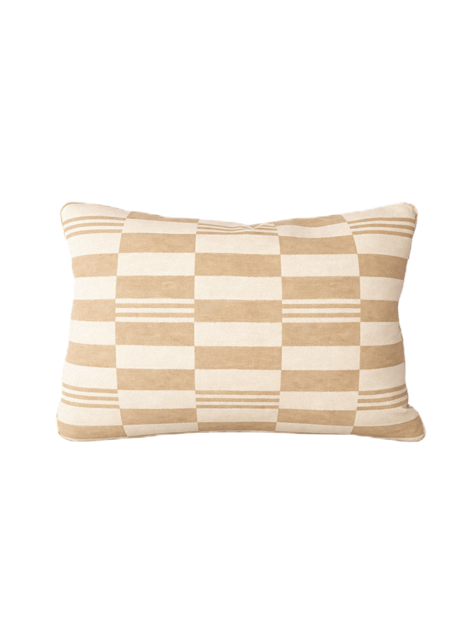 Checkerboard Rectangular Cushion ~ Beige
