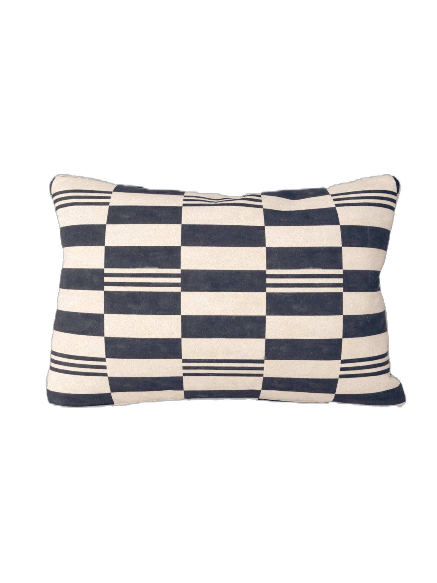 Checkerboard Rectangular Cushion ~ Black