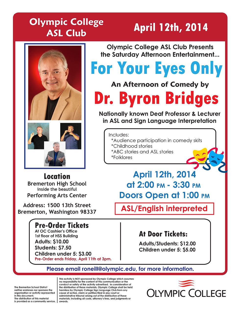 ASL Comedy Afternoon Flyer