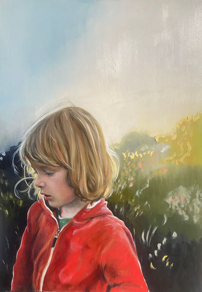 Oil painting portrait golden hour