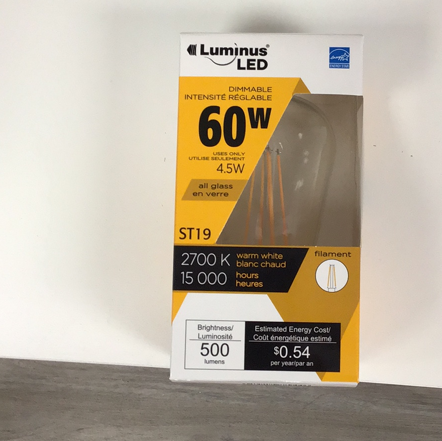 Thumbnail: ST19 Filament LED 4.5W Dimmable 2700K 500 Lumens 60W replacement