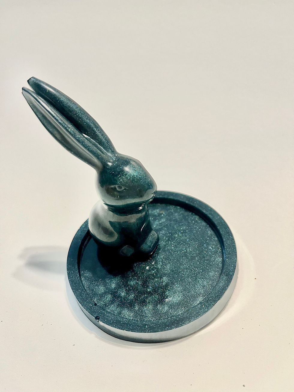 Thumbnail: Resin trinket dish, bunny dish, rabbit trinket dish, resin ring tray,