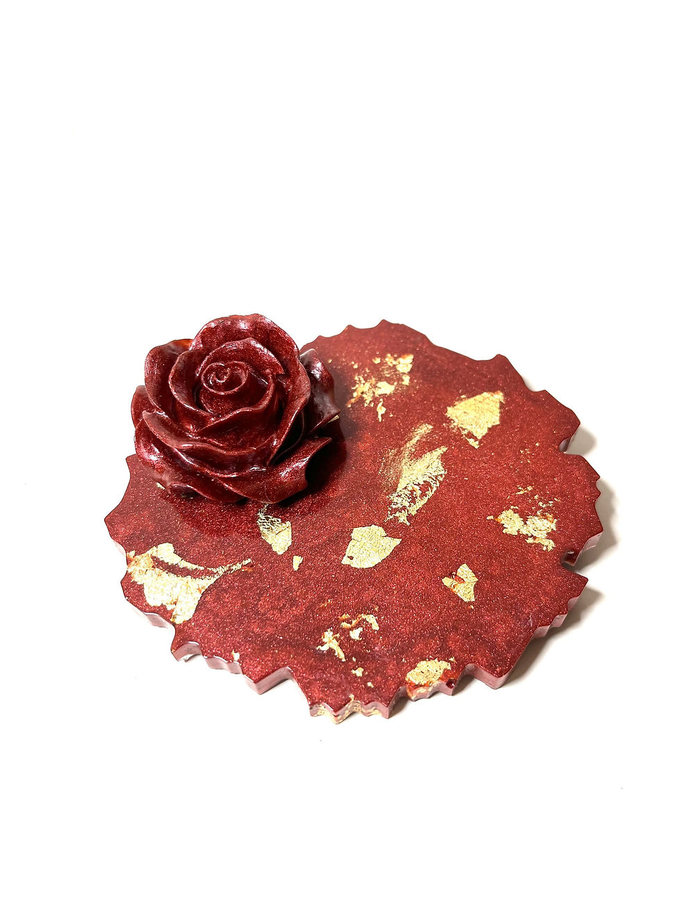 Thumbnail: Resin trinket dish, rose dish, rose trinket dish, resin ring tray,