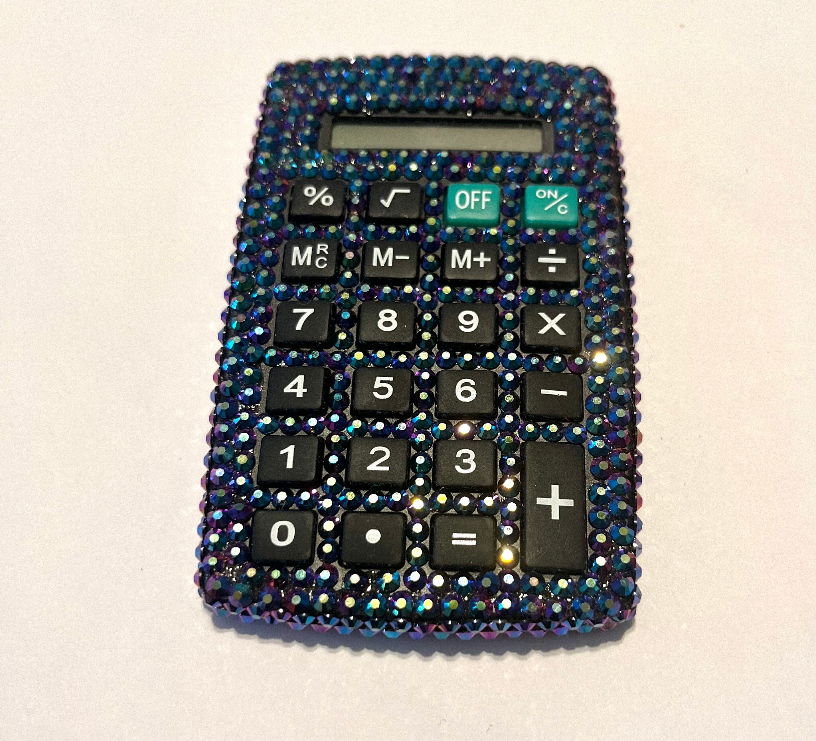 black bedazzled calculator, ab bling calculator, glam office supplies