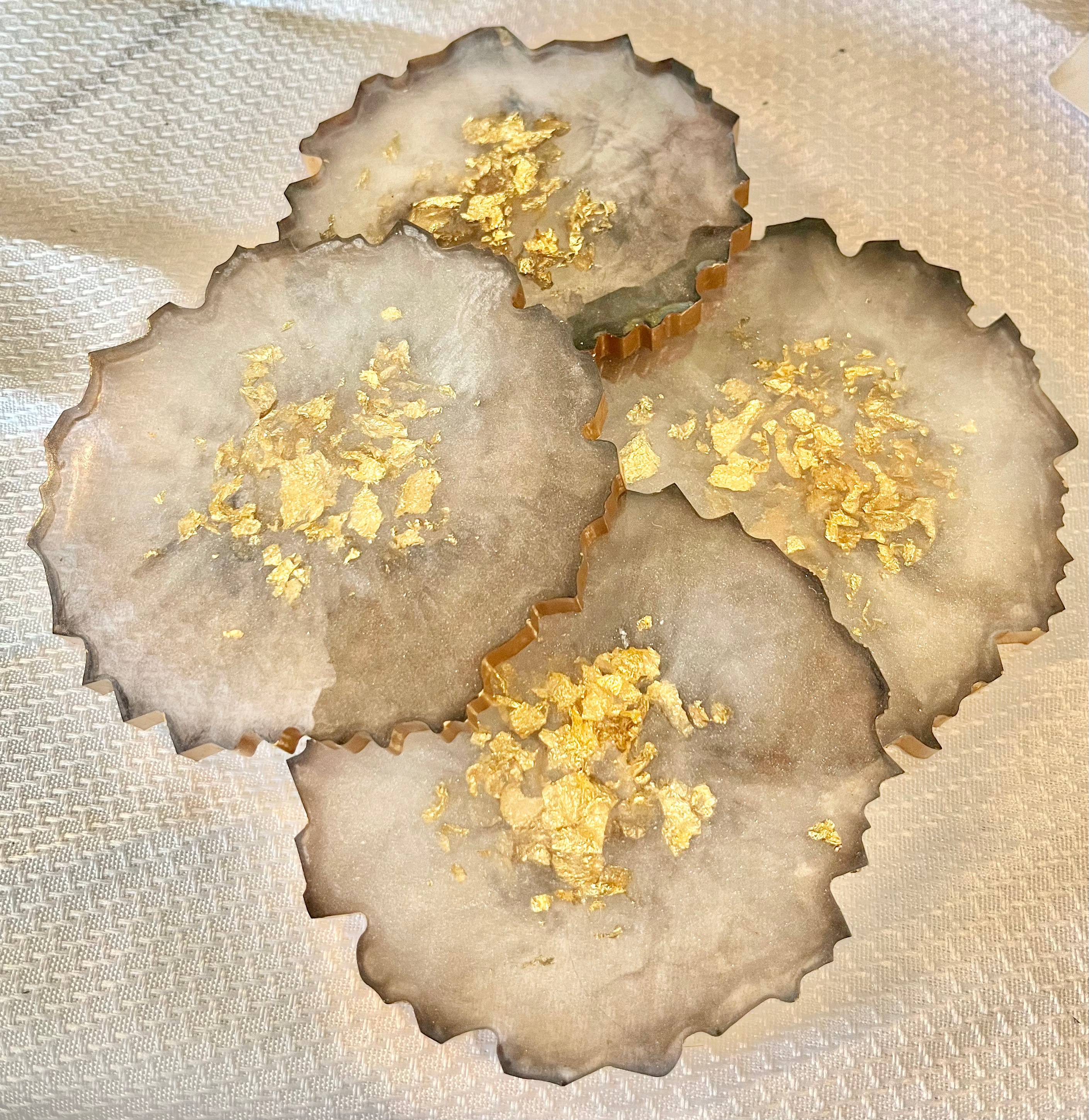Geode resin coasters