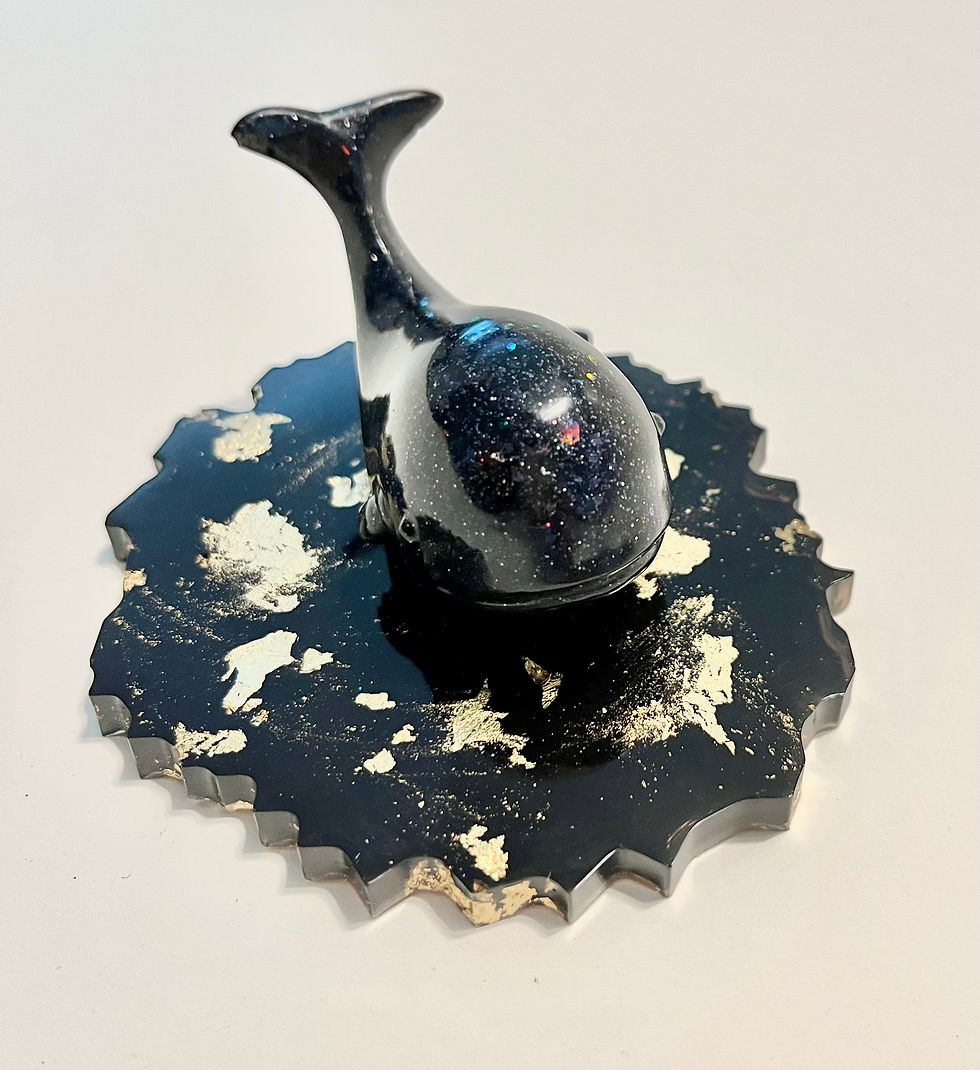 Thumbnail: Resin trinket dish, whale dish, whale trinket dish, resin ring tray,
