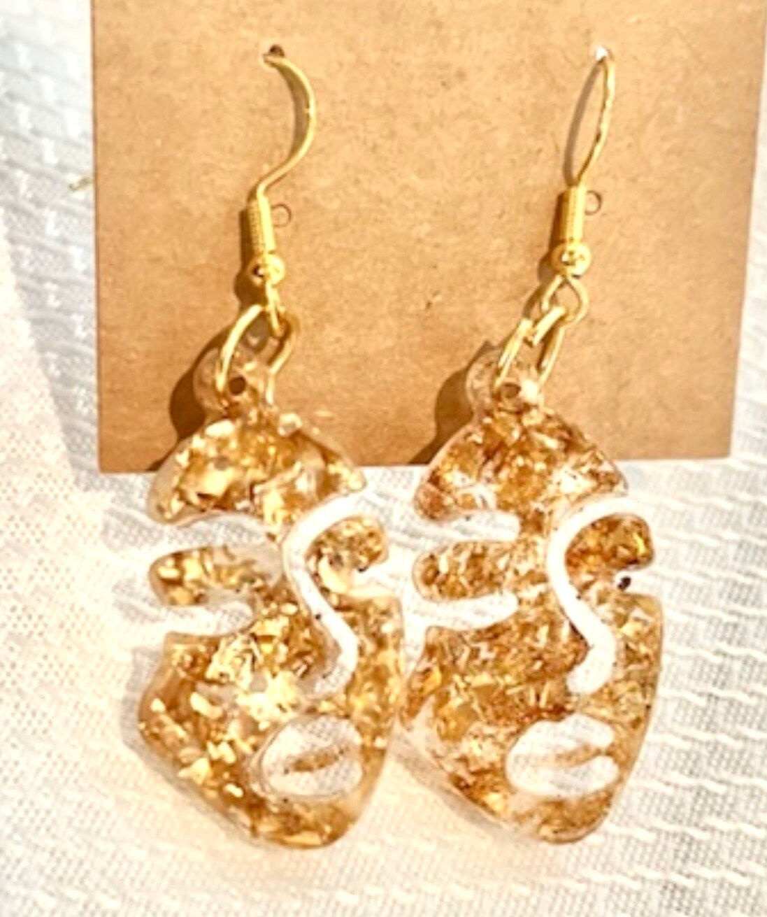 Resin face earrings, abstract earrings,  resin earrings