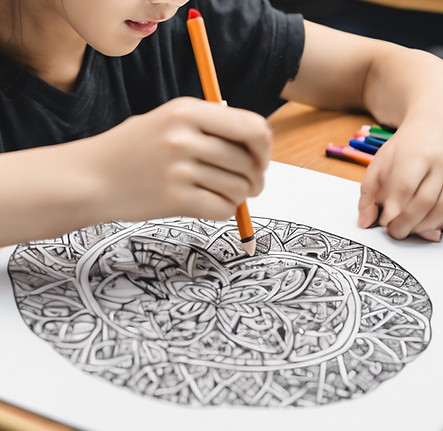 asian students drawing zentangle with one hand in a classroom.jpg