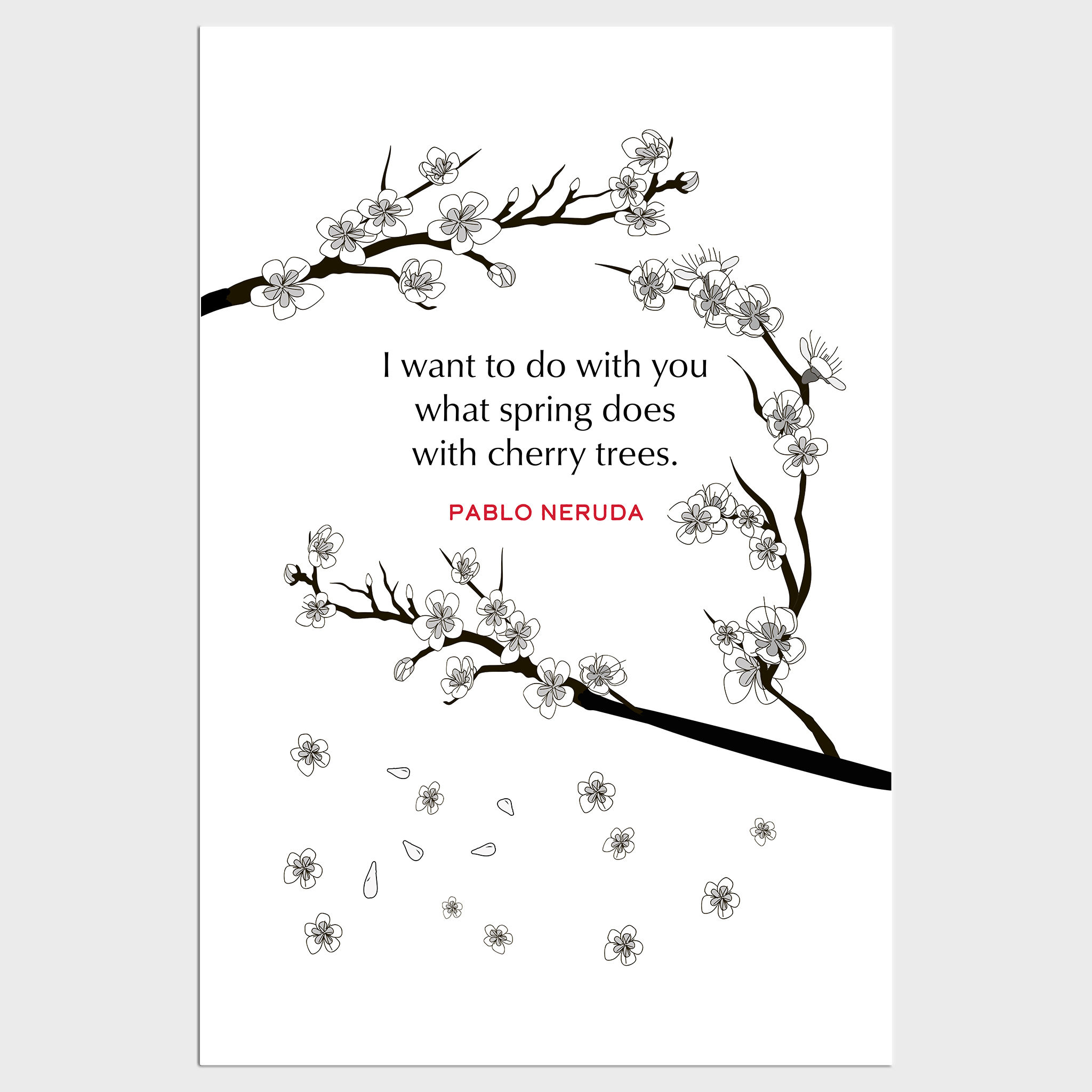 Pablo Neruda Love Poem Poster