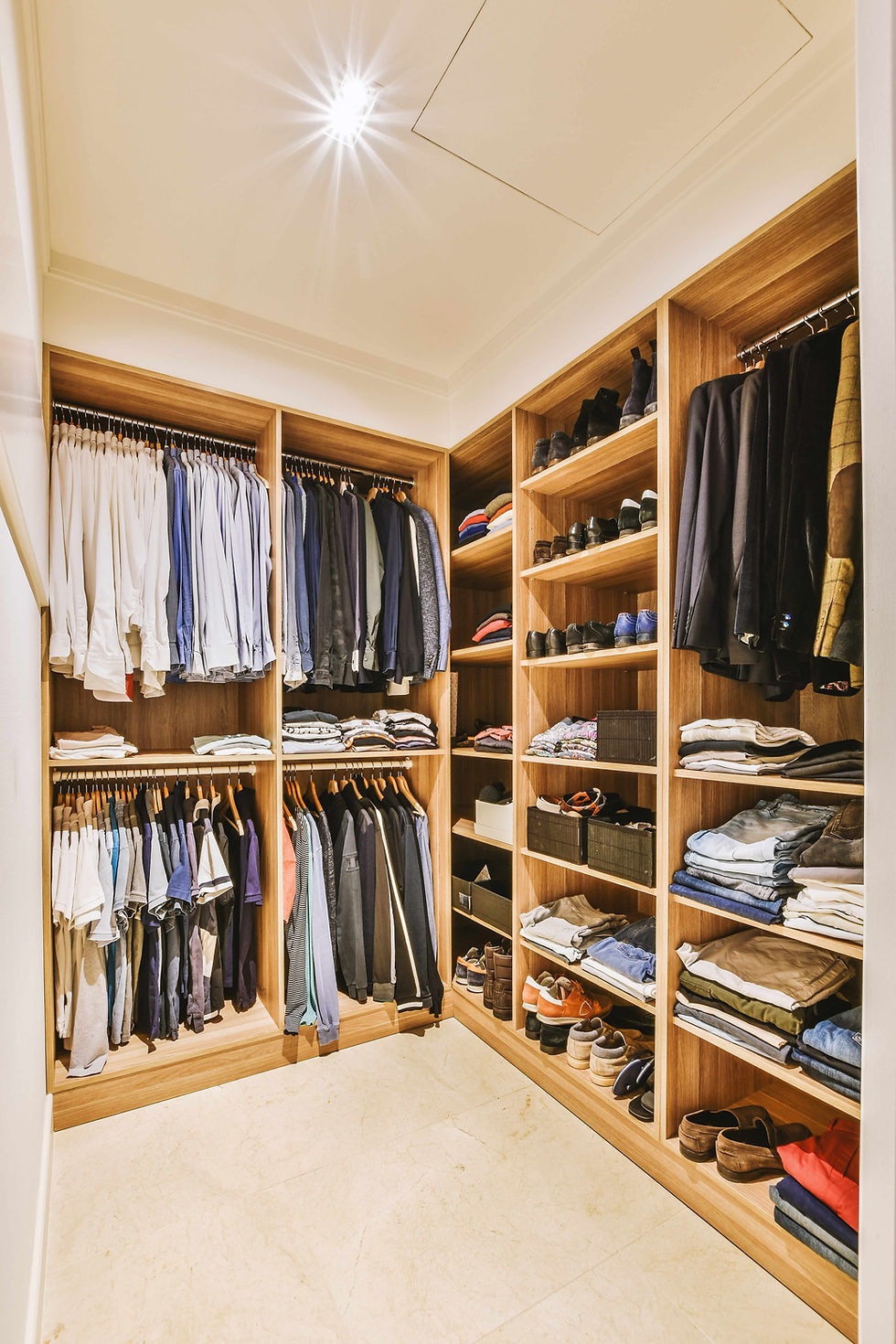 A Walk-in Organized Closet