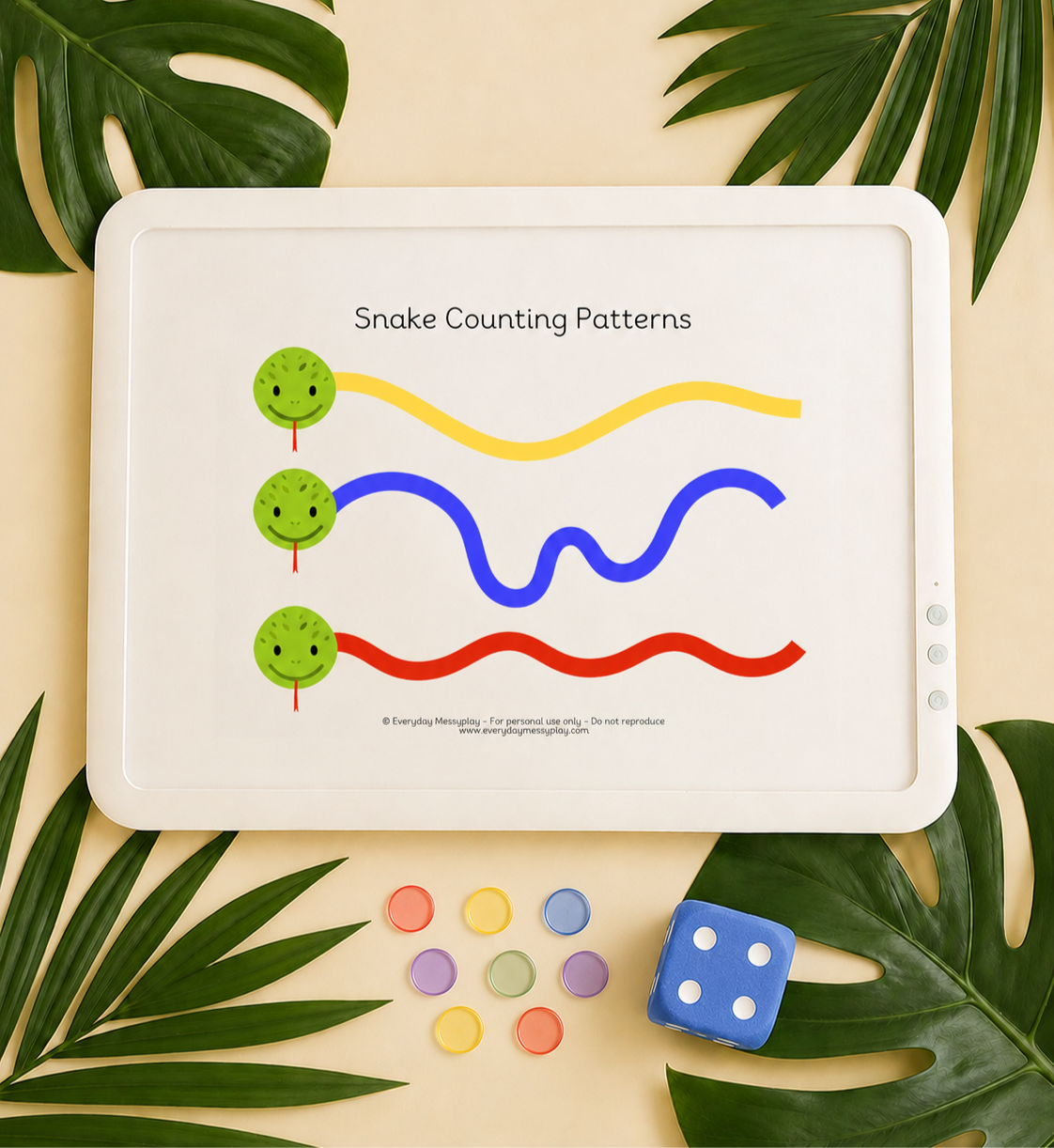 Snake Counting Patterns Lightbox Sheet