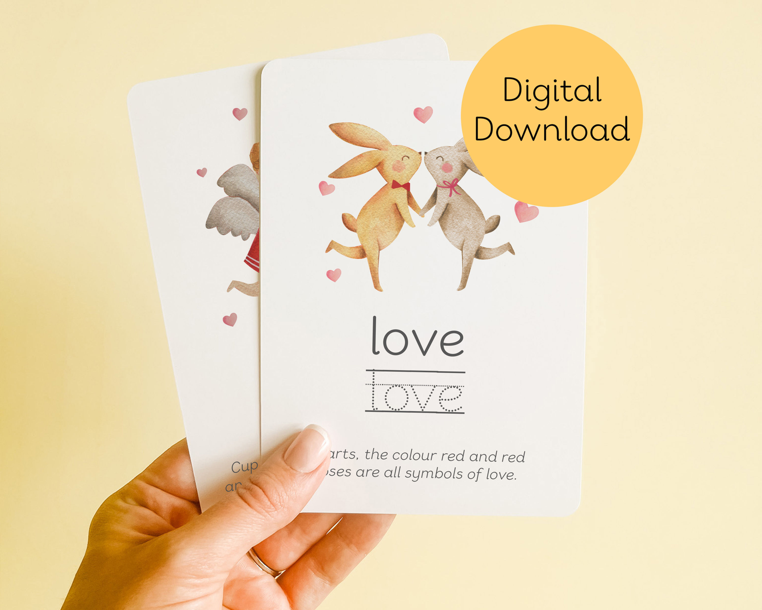 Classic Valentine Flashcards - Digital Download
