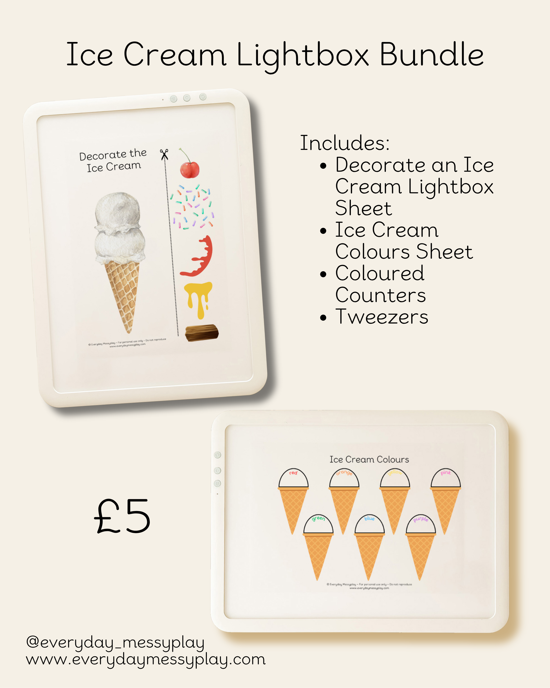 Fiver Friday - Ice Cream Lightbox Bundle