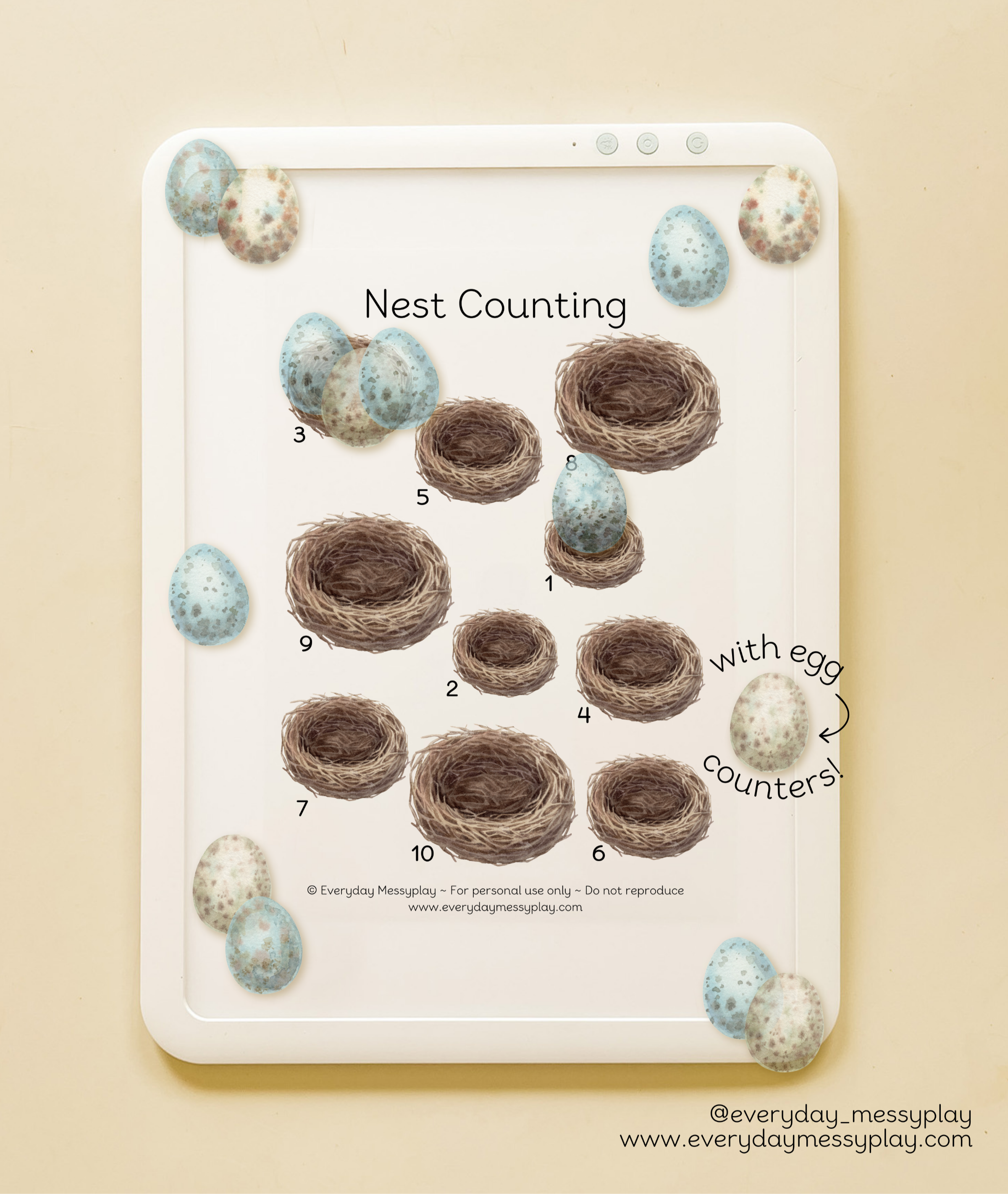 Nest Counting Lightbox Sheet