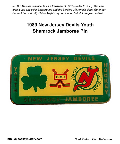 1989 New Jersey Devils Youth Shamrock Jamboree Pin