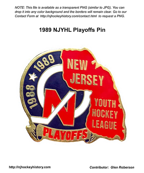 1989 New Jersey Youth Hockey League Playoffs Pin