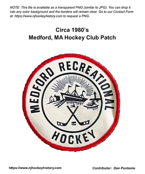 Circa 1980's Medford, MA Hockey Club Patch