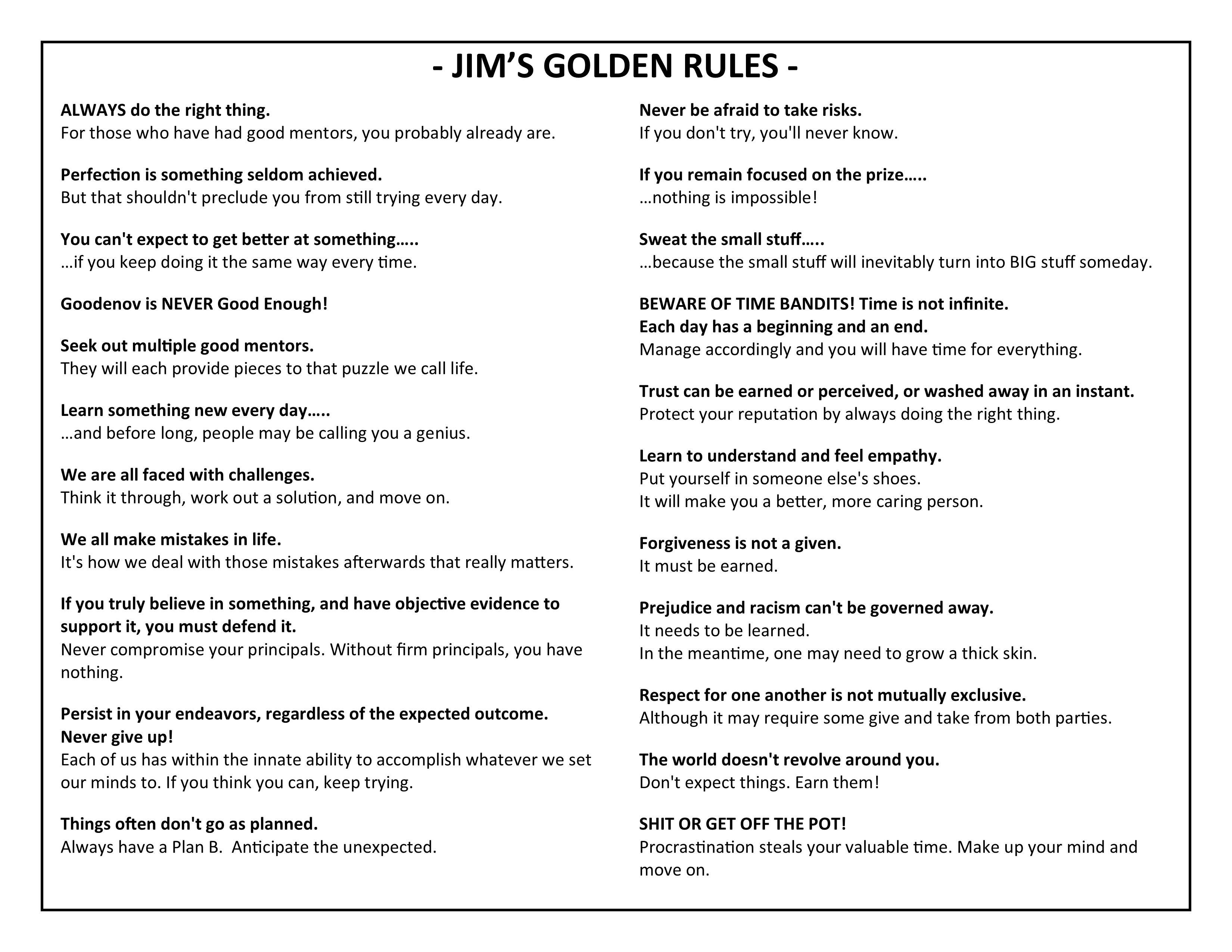 Papa Louies Golden Rules For Running A Business - 4tsv2nu