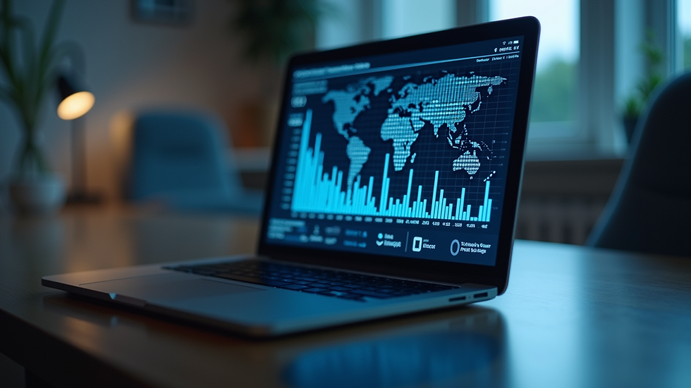 Close-up view of a laptop screen displaying AI-generated data analysis