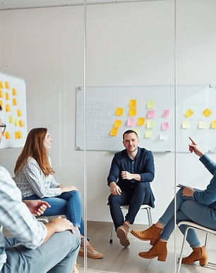 Create image of casual people sitting in