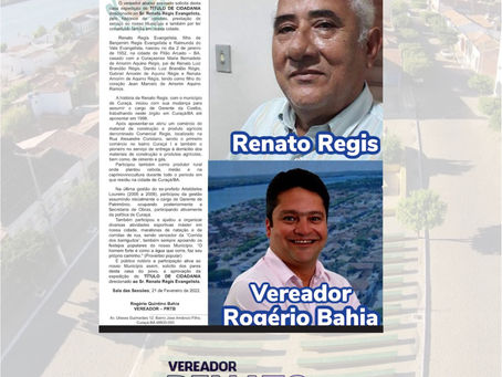 Renato Brandão agradece pelo título de cidadão curaçaense concedido ao seu pai