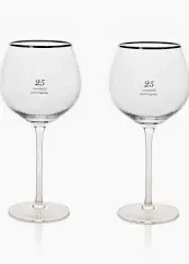 Amore Set of 2 Gin Glasses - 25th Anniversary