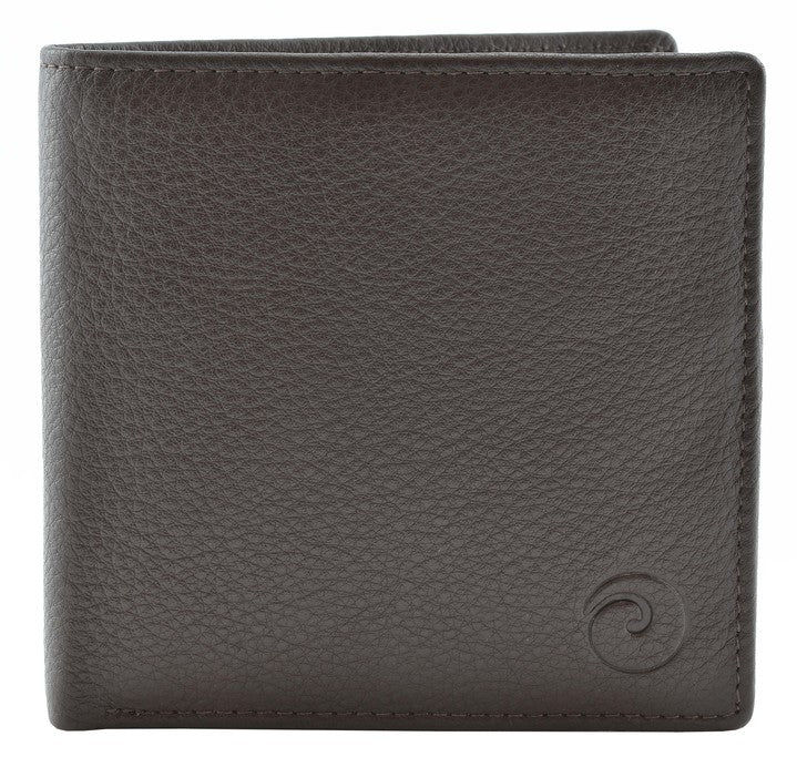 Origin Slim Wallet with Zipped Coin Pocket (Brown)