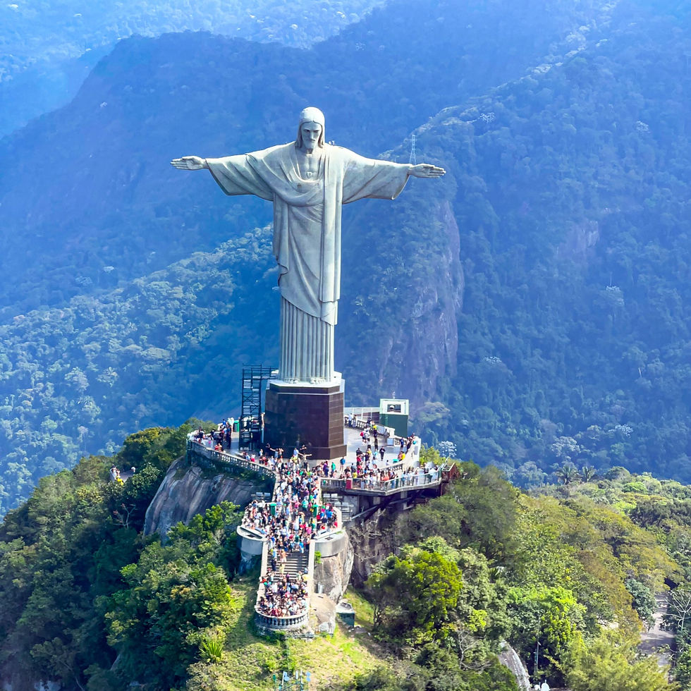 View of Christ the Redeemer from a Helicopter