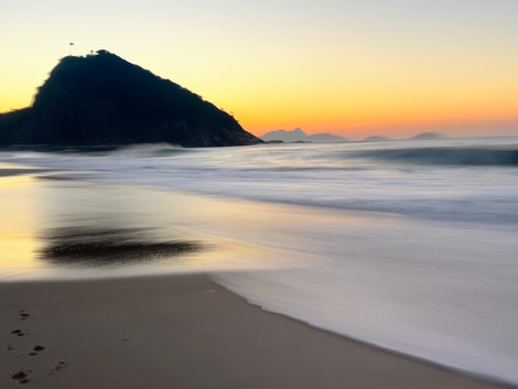 A peaceful Copacabana Beach at sunrise