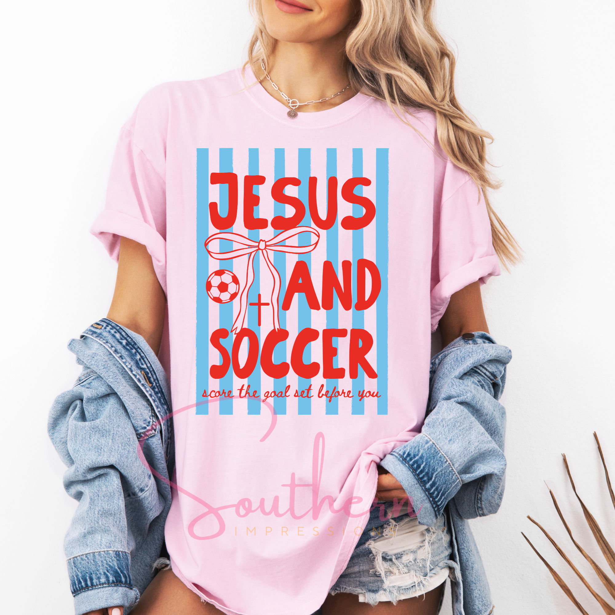 Jesus & Soccer Blue-Women