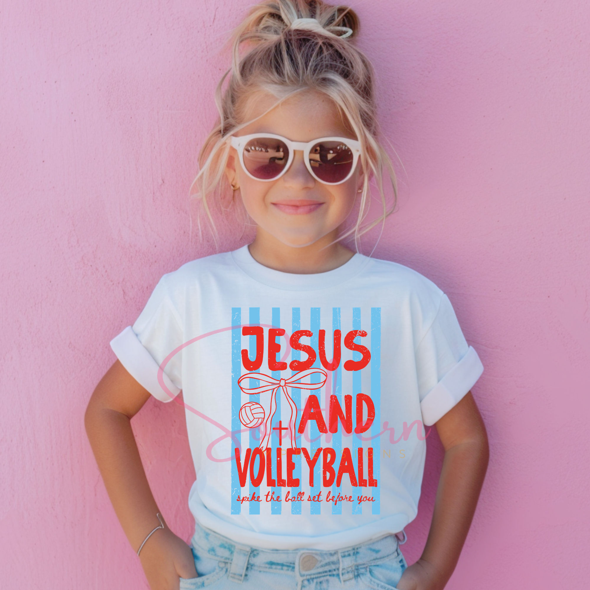 Jesus & Volleyball Blue- Youth